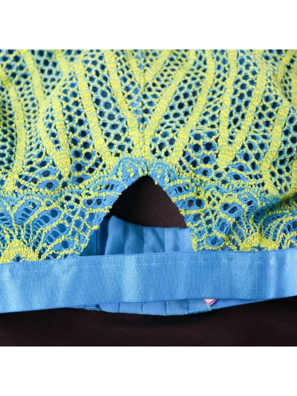 Savage X Fenty Stranded In Lace Halter Bralette & Panty Set Surf Blue - 1X/XL - Picture 9 of 14
